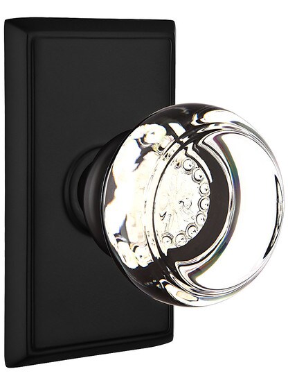 Providence Door Set With Georgetown Crystal Knobs in Matte Black.